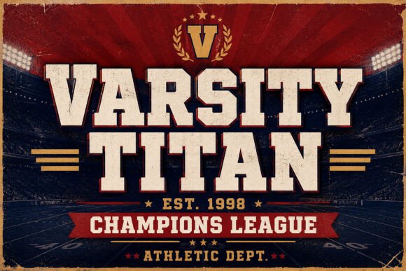 Varsity Titan: The Athletic Display Font for Bold Design